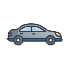 Fototapeta premium Side Sedan Icon Representing Compact Car and Urban Transportation