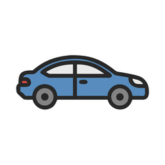 Fototapeta premium Side Sedan Icon Representing Compact Car and Urban Transportation