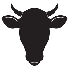 Cow head icon cow head silhouette isolated-white 