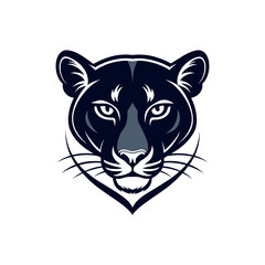 panther,panther face silhouette vector line art logo design