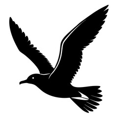 Obraz premium Seagull in Flight Silhouette Vector Art