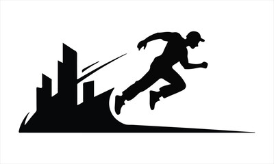 Fototapeta premium Urban Runner Speed Cityscape Design