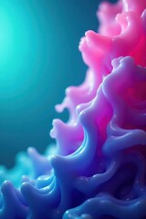 Fluid color blend, ethereal teal pink purple neon glow , design, glow, blend