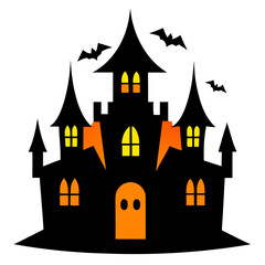 halloween castle with bats