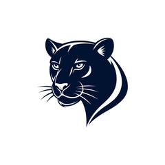 panther,panther face silhouette vector line art logo design