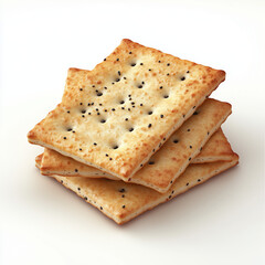 Fototapeta premium Square crackers isolated on plain white background