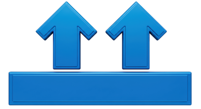 Isolated Blue Upload Sign