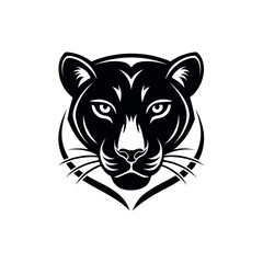 Fototapeta premium panther,panther face silhouette vector line art logo design