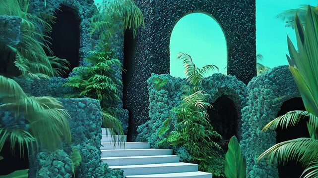 Teal, Lush Jungle Ruins, Tropical Archway