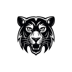 panther,panther face silhouette vector line art logo design