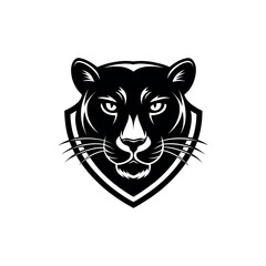 panther,panther face silhouette vector line art logo design
