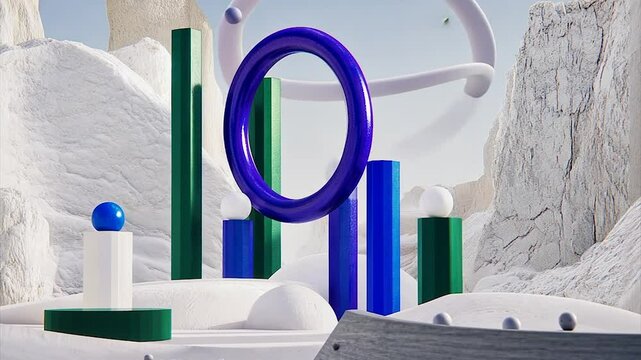 Abstract shapes in a snowy landscape