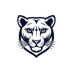 panther,panther face silhouette vector line art logo design
