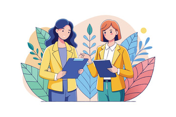 Women Holding Clipboards at Business Meeting