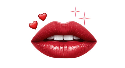 Isolated Lips with Heart