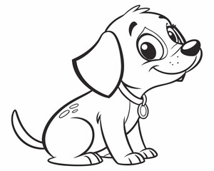 Fototapeta premium Cute Cartoon Animal Vector Illustration – Dog, Elephant, Cat, Rabbit, and Other Fun Baby Pets for Coloring and Design