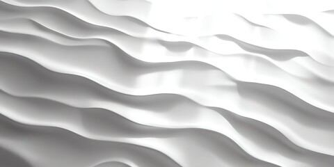 Fototapeta premium Subtle waves of white fabric create a calming, elegant texture with soft light Perfect for background or textile design projects