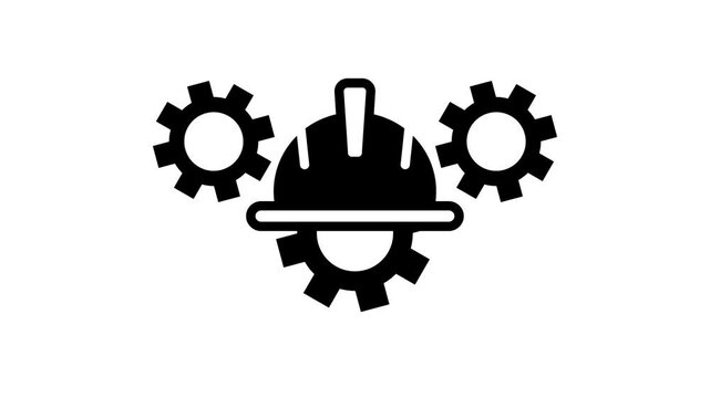 Maintenance Animation Black and White
