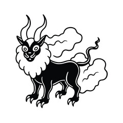 mythical beast in fog