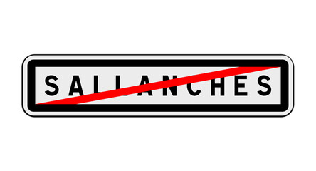 Panneau de sortie de Sallanches, Haute-Savoie, Auvergne-Rhône-Alpes