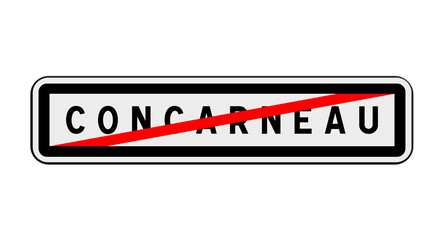 Panneau de sortie de Concarneau, Finistère, Bretagne