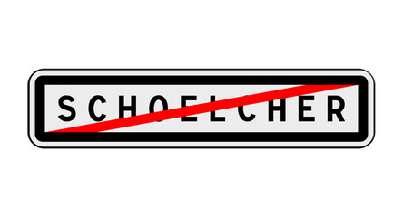 Panneau de sortie de Schoelcher, Martinique, Outre-mer