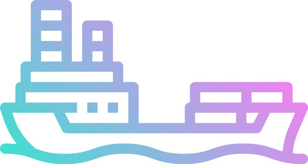 cargo ship Illustration on a white background   