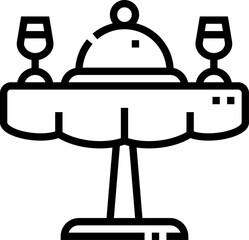 dinner table Illustration on a white background     