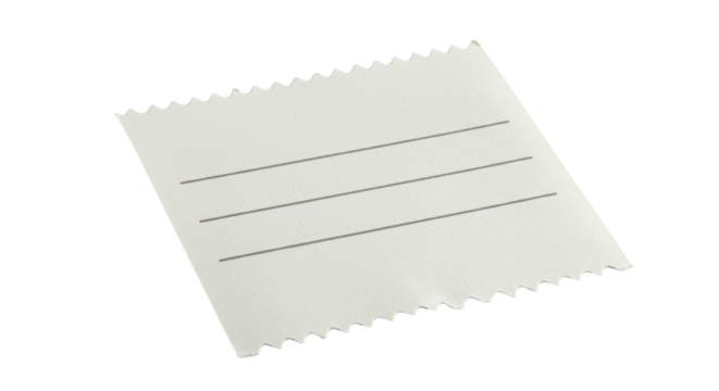 Isolated White Serrated Label with Three Lines - Powered by Adobe