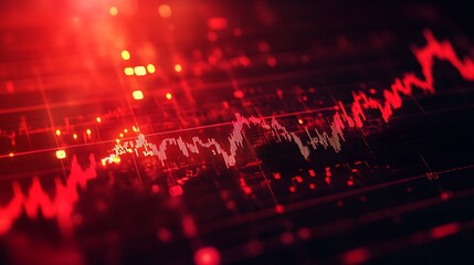 Obraz premium High frequency trading chart showing market shifts in red colors picture