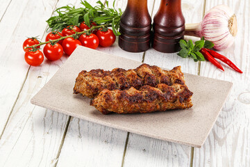 Chicken kebab minced meat and spices