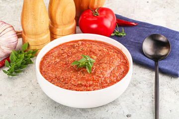 Cold vegan tomato soup Gazpacho