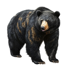 Fototapeta premium Asian black-bear illustration variant, forest mammal art