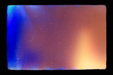  Abstract film texture background with grain, dust and light leak, framed, pattern with copy space.