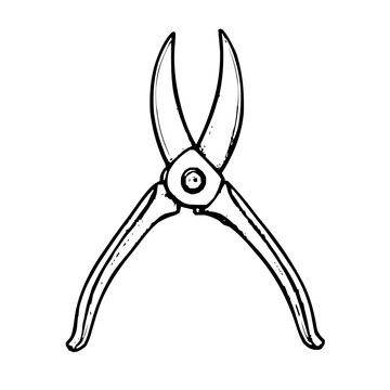 black and white garden shears clip art preview