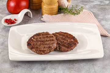 Grilled beef burger cutlet minced meat