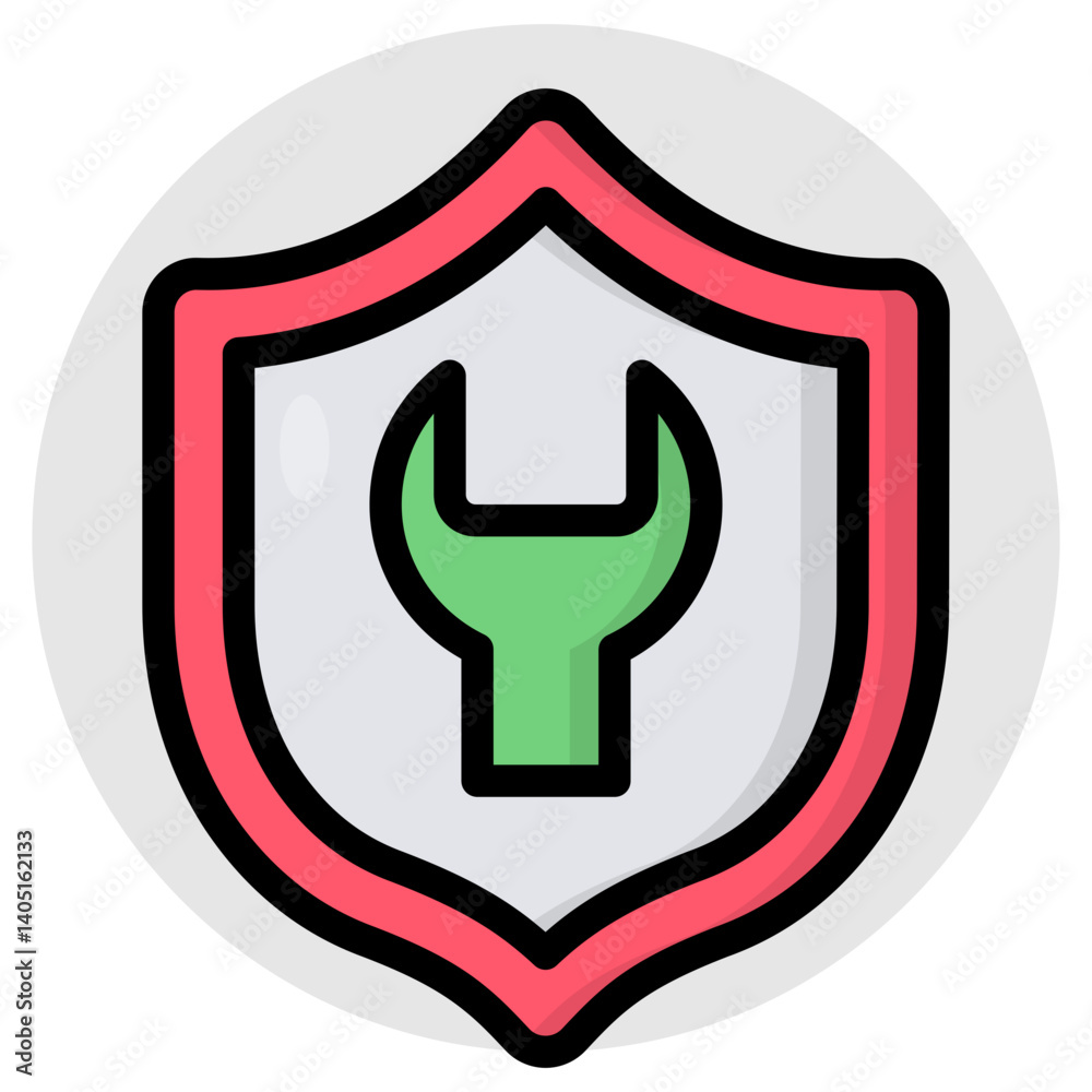 Wall mural editable design icon of security setting