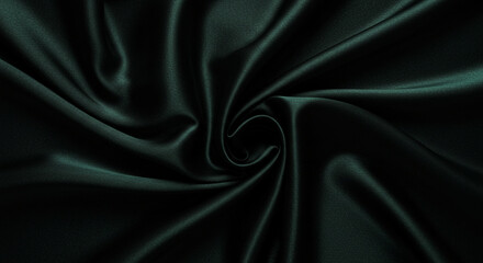 Fototapeta premium Midnight emerald satin with soft reflections and subtle luxury folds