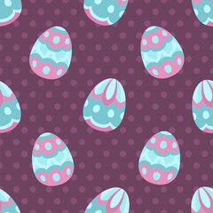 Seamless pattern with vibrant easter eggs