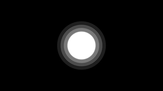 Circle blank shape icon pulse button, circle shape button icon for website and mobile design animation on black background, glowing plus button animation, Press button shape 