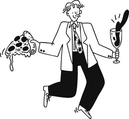 a man is dancing in dinner time