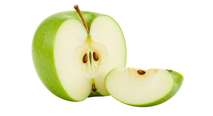 Isolated Sliced Green Apple