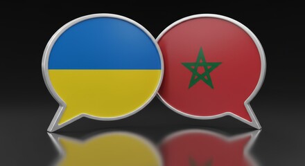 Fototapeta premium Dialogue Between Nations: Ukraine and Morocco Diplomacy Through Speech Bubbles