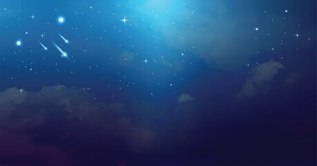 Space galaxy background with shining stars and nebula, Vector cosmos with colorful milky way, Galaxy at starry night, Vector illustration