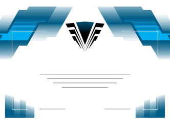 Vector template  diploma with a modern abstract pattern of thin broken lines. Design of certificate, awards, certificates. For corporate, educational or creative use. Vector background