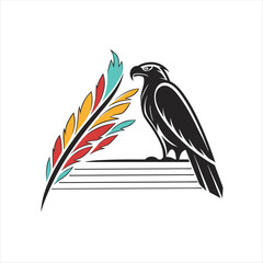 Fototapeta premium Colorful Parrot Logo – Abstract Tropical Bird Vector Illustration
