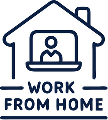 Fototapeta premium Remote Work Home Office Logo: Modern & Minimalist Design for Freelance Professionals & Businesses 