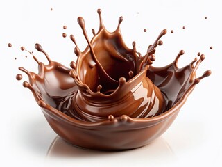 Melted Chocolate Splash Cutout: Delicious Dessert Background