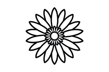 Daisy flower outline flat icon