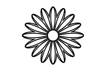 Daisy flower outline flat icon
